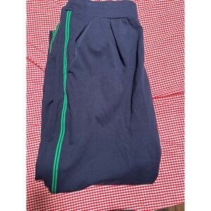 Lauren Ralph Lauren Navy Athletic Track Style Pants Womens XL Green Stripe Side